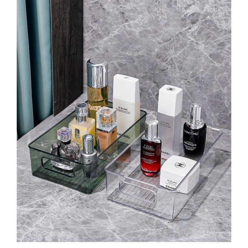 26.5x16x7.5cm Desktop Storage Box Thicken Acrylic Transparent Snack Skincare Multi Purpose Miscellaneous Basket Cosmetics Classification Rack