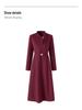 Elegant Woolen Skirted Dress with Waist-Cinch for Autumn/Winter