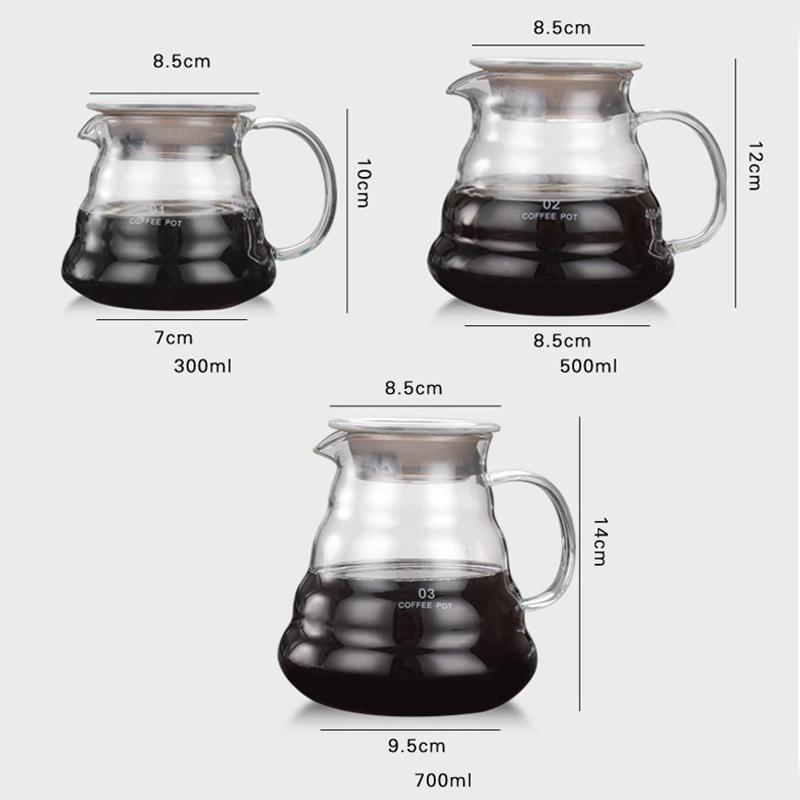 Glass Coffee Pot Cloud Shaped Coffee Kettle Reusable Coffee Pot Heat Resistant Teapot Coffee Utensils 360/600/800ml