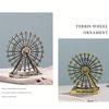 European Style Retro Zinc Alloy Ferris Wheel Ornaments Creative Home Rotating Metal Decoration Ferris Wheel Furnishings
