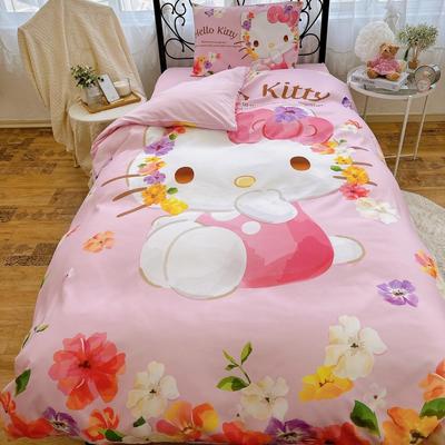 Sanrio Hello Kitty Nevresim Takımı 3 Parça Tek Kişilik Kitty HelloKitty Çiçek Desenli Kitty Karakter SS-21-201-56