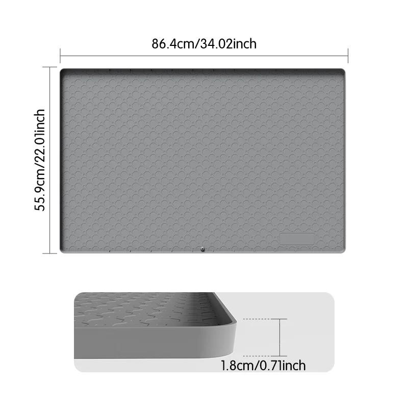 Under Sink Waterproof Silicone Mat Flexible Silicone Cabinet Liner 34x22‘’ Kitchen and Bathroom Sink Mats Protectors Storage