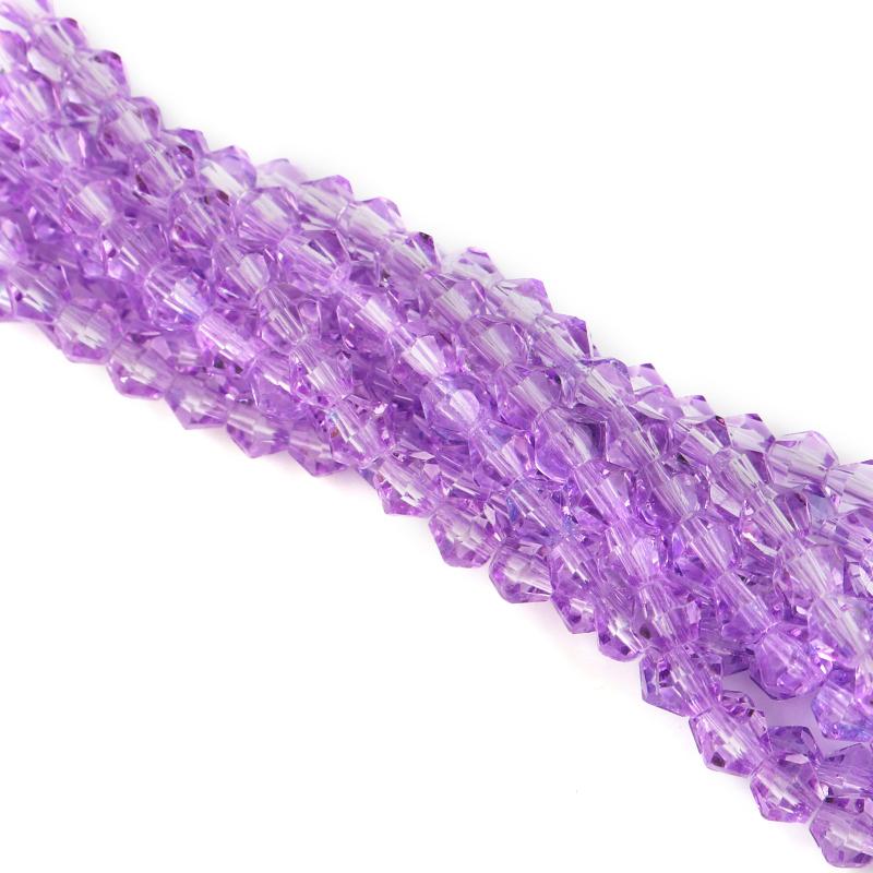 Apx 95pcs/Strand 4mm Shiny Crystal Beads Bicone Beads Faceted Glass Beads Loose Spacer Beads for Bracelet DIY Jewelry Making