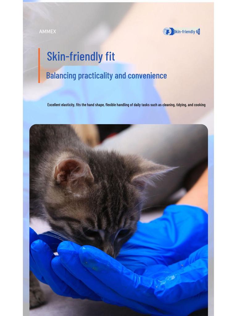 Spot Amas Nitrile Disposable Gloves: Durable, Thickened for Food, Catering, Industrial Protection, and Experiments.