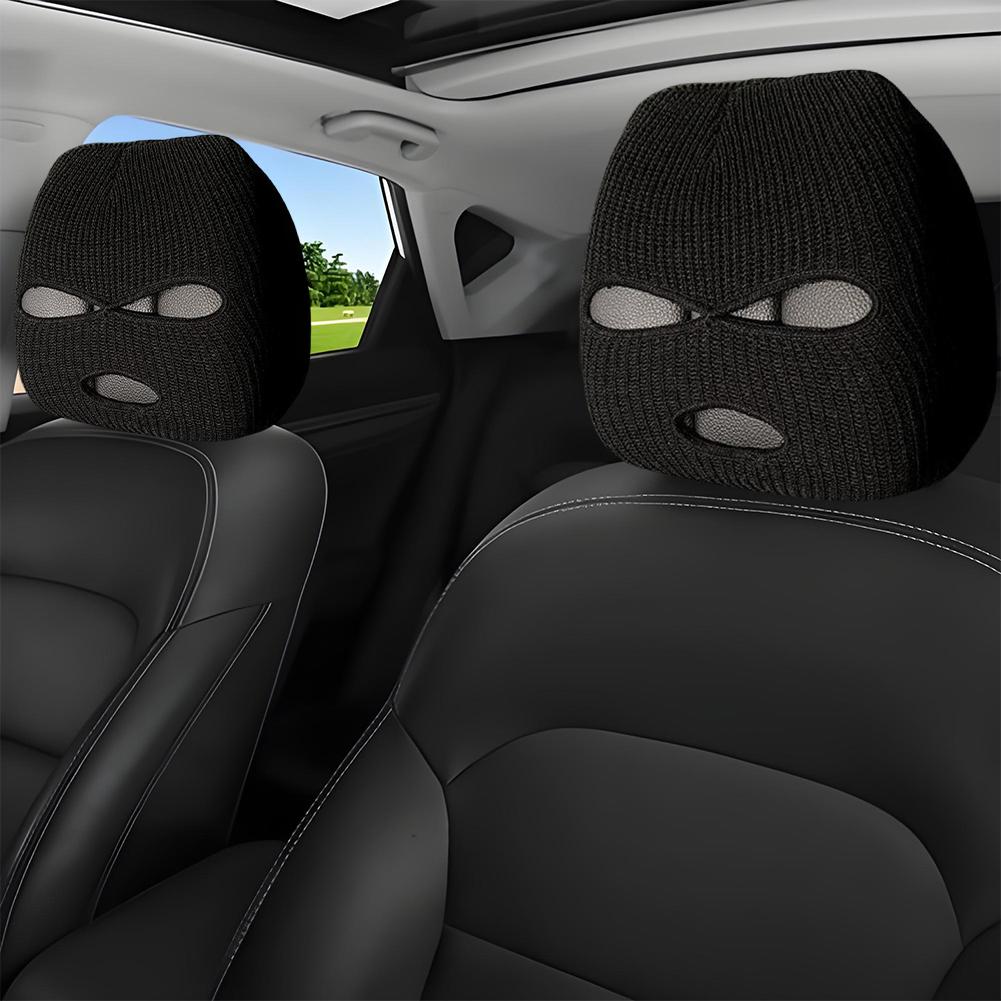 Halloween Funny Face Car Headrest Covers Three Hole Elastic Seat Protector Decoration Anti-Theft Warning for Car Interior Seats