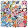 50 New Style Marine Animal Graffiti Stickers Water Cup Suitcase Waterproof Decorative Stickers Creative Stationery Stickers