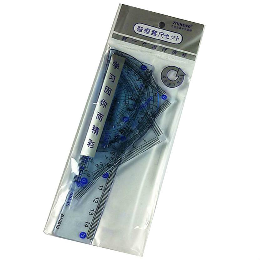 4 Pieces Rulers Clear Scale Measuring Triangular Straight Students School Office Angle Measurement Stationery Portable