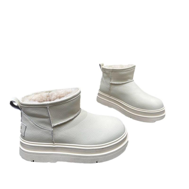 Niche original white velvet thickened and heightened thick-soled snow boots women's new winter warm cotton shoes