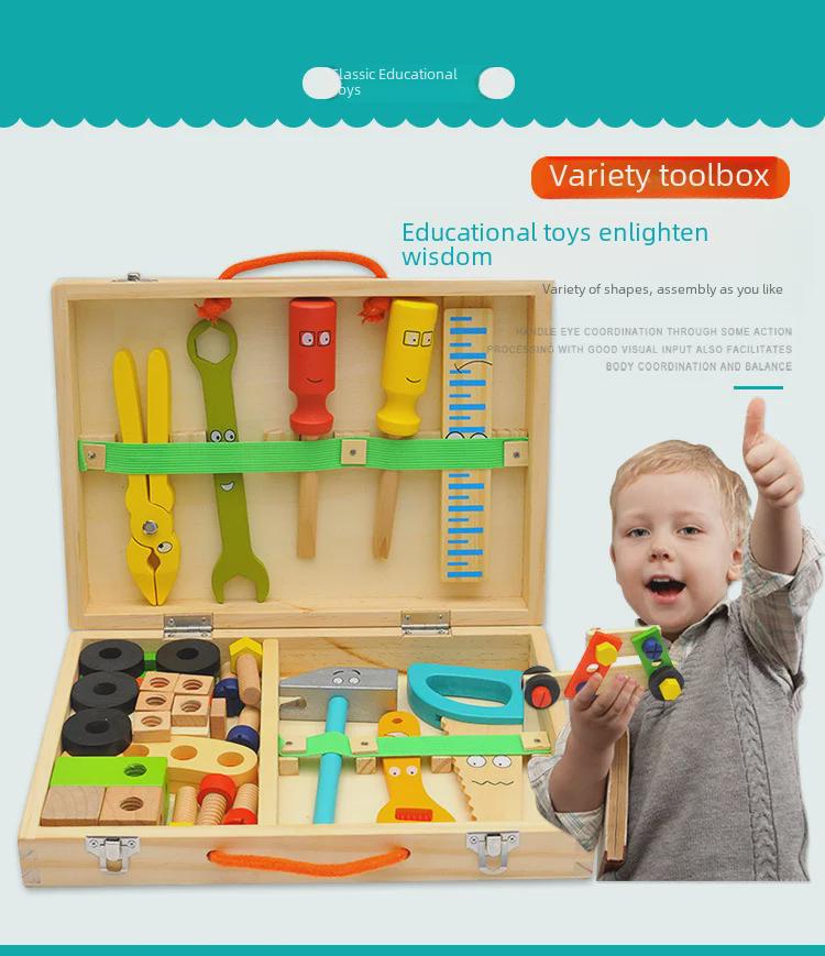 Children's Toolbox: Car Puzzle Set with Screw Nut Disassembly for Construction Play