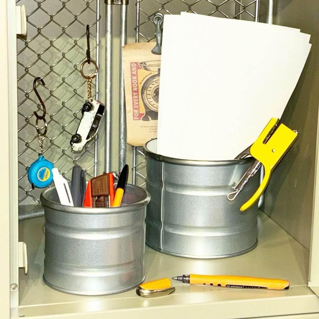 Dulton Pen Holder Pot Cover Galvanized Tank S Small Item Holder Round Desk Organizer Height 93mm GALVANIZED DESKTOP TANK ROUND S 115mm NB-0672S