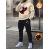 Europäischer Und Amerikanischer Dicker Winter Trendiger Streetstyle Figurbetonter Print Hoodie Und Lange Hosen Set