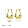 18k Gold Plated Hollow U-Shaped Earrings - Minimalist Photosensitive Women's Jewelry