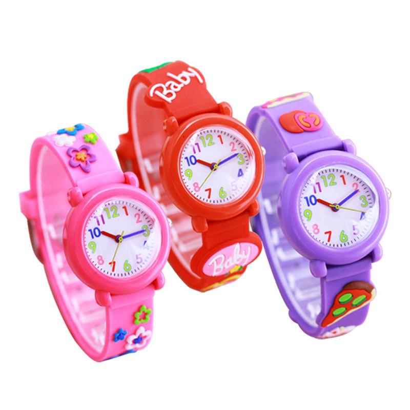 Kids' Cartoon Quartz Watch: 3D Strap, Round Case, Waterproof, Simple Design