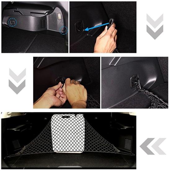 Car Cargo Net Lightweight with Four Hooks Polypropylene Fiber Universal Truck Net for Car Roof