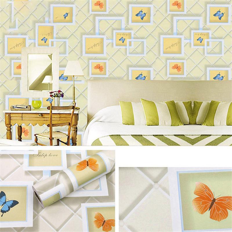 10m/20m PVC Thickened Geometric Grid Tree Background Self-adhesive Wallpaper Renovation Stickers Hotel Home Decor