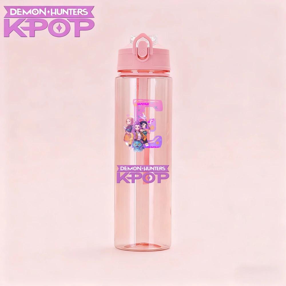 Demon Hunters Letters A-Z Rumi Mira Zoey Water Cup Large Capacity Drinking Sports Bottle Kids Gift 800ML KPOP HUNTR/X Kid Friendly Entertaining Fun
