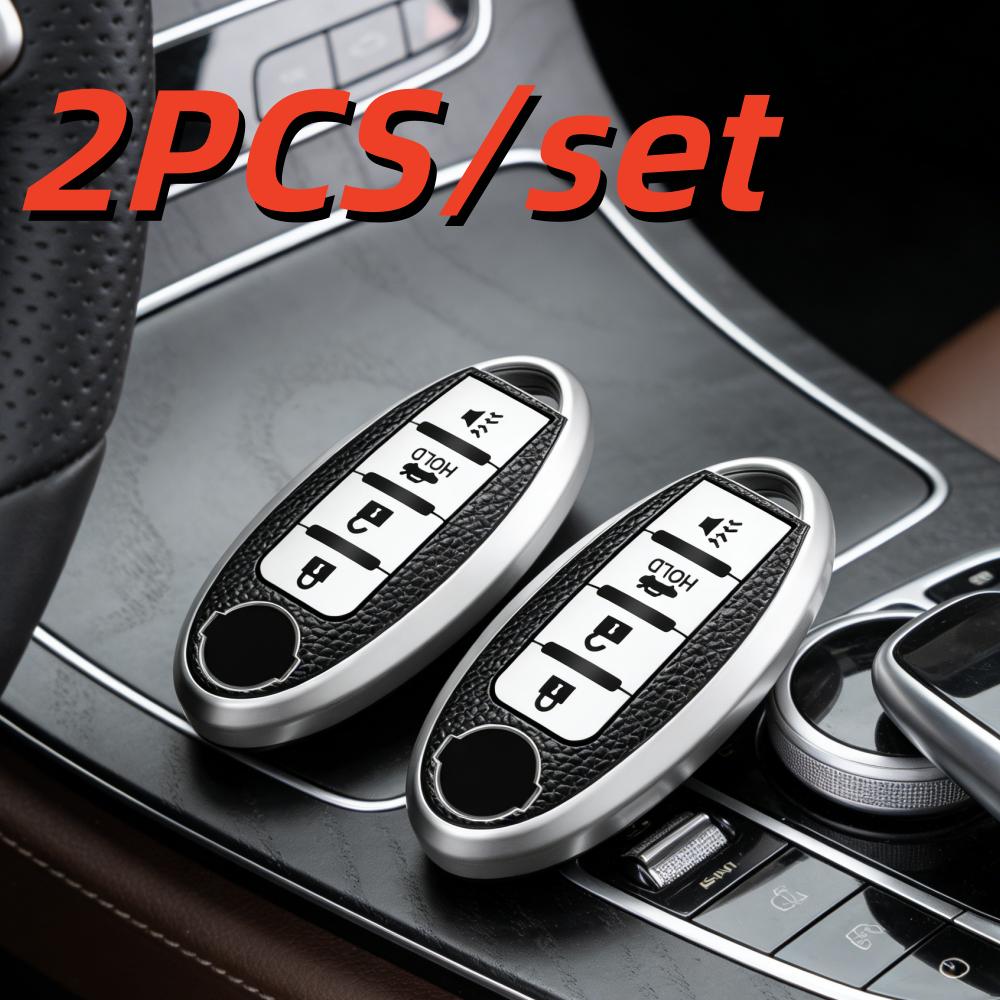2pcs Car Key Case Covers For Infiniti Nissan Altima Maxima Murano Rogue Sentra 370z Car 4-Button
