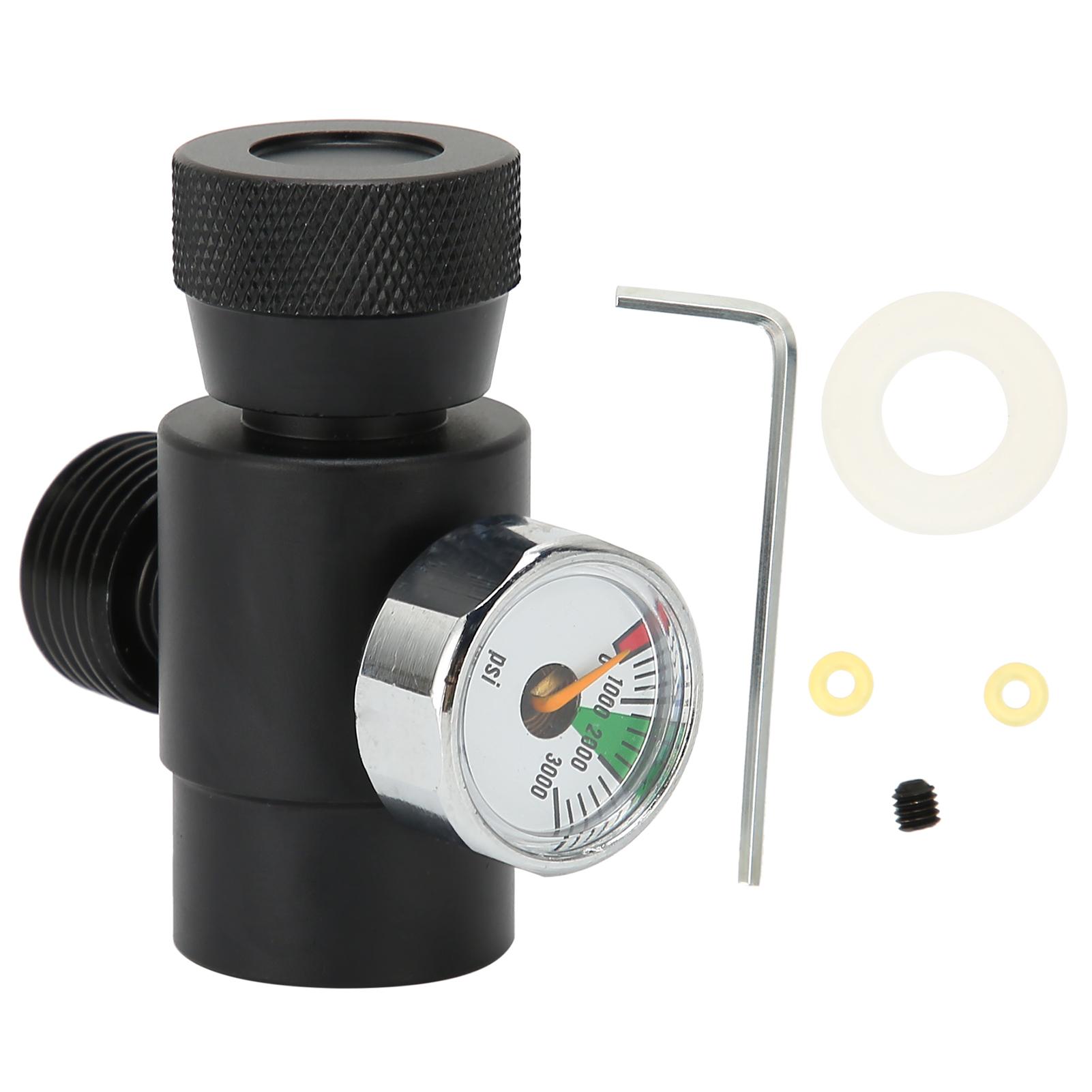 

CO2 Cylinder Refill Adapter Connector CGA320 // TR21-4 ASA 3000psi Pressure Gauge Black