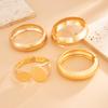 Ingemark 4 Style Vintage Irregular Ellipse Smooth Curved Bracelets Women Trendy Punk Arc Striped Openning Spring Bangle Jewelry