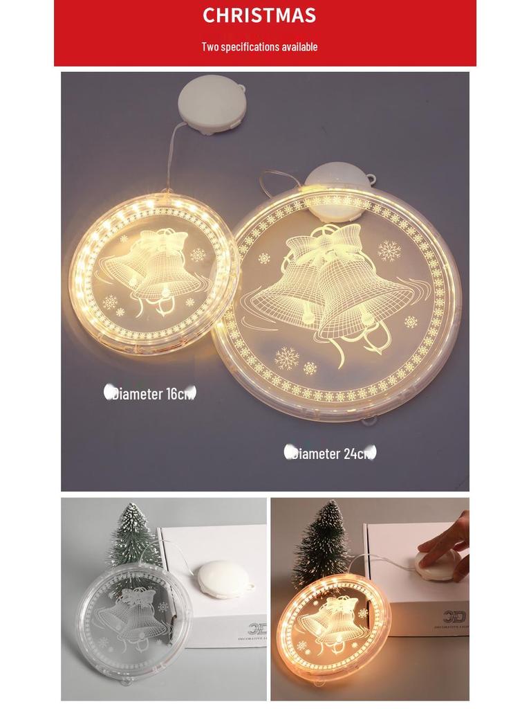 Battery-Operated LED Christmas Luminous Letter String Lights with Suction Cups