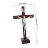 10pcs Wooden Ornament Tabletop Ornament Standing Crucifix Decoration