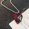 Collar Hombre Guitar Pick Pendent Necklace Stainless Steel Hip-Hop Jewelry Gift Unisex Chain Collier Accessories For Women Men
