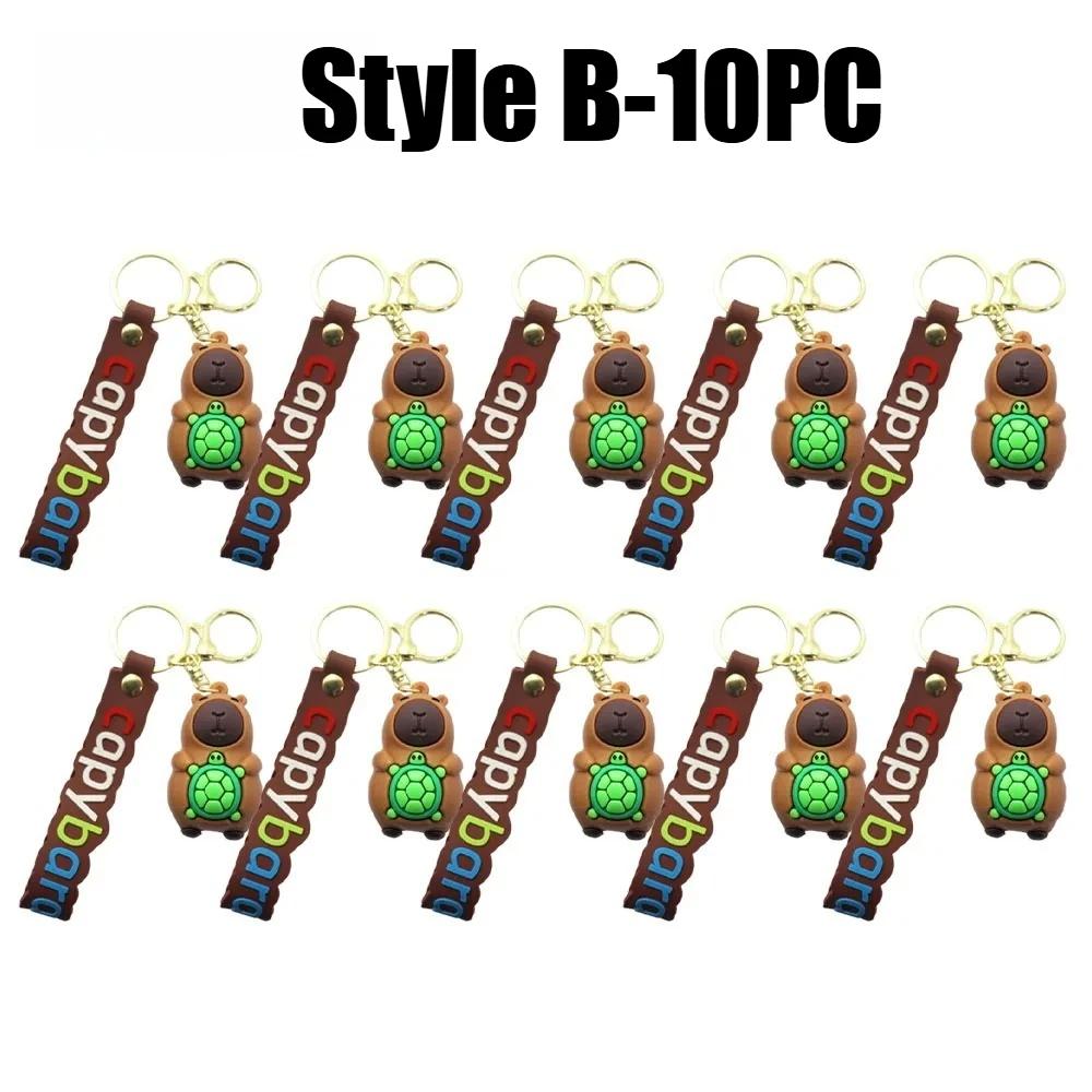 Adorable Capybara Key Ring 3D Capybara Figurine Bag Clip Decor for Children School Backpacks and Automotive Keychains