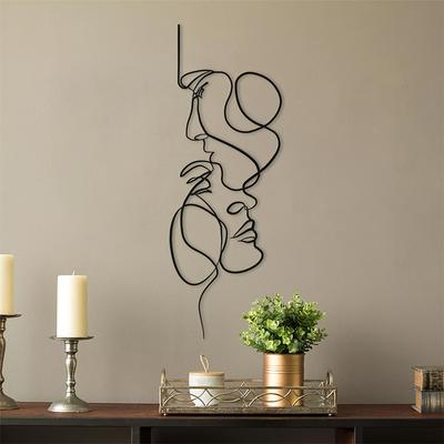 Laser Gesneden Karakters Gezichtscontour Hanger Binnen en Buiten Metaal Ambacht Kunst Creatieve Kunst Silhouet IJzer Kunst Holle Wanddecoratie Huis Muur