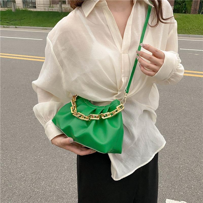 Fashion Trend Gold Chain Shoulder Crossbody Portable Dumpling Bag Versatile Women's Bag