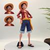 Hot 28cm One Piece Anime Figure Confident Smiley Luffy Three Form Face Changing Doll Action Figurine Model Toys Kits