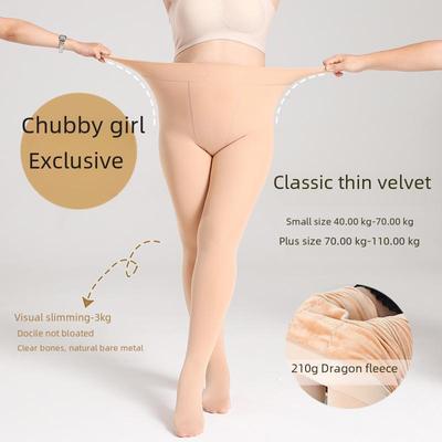 Plus Size Velvet-Lined Wool Leggings for Autumn and Winter