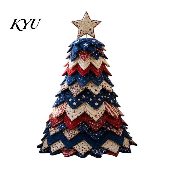 Handmade Keepsake Decor Halloween Quilted Fabric Tree Kit, Witch Cat Spider DIY Padded Craft 3D Sewing Project for Quilting Beginners, Table