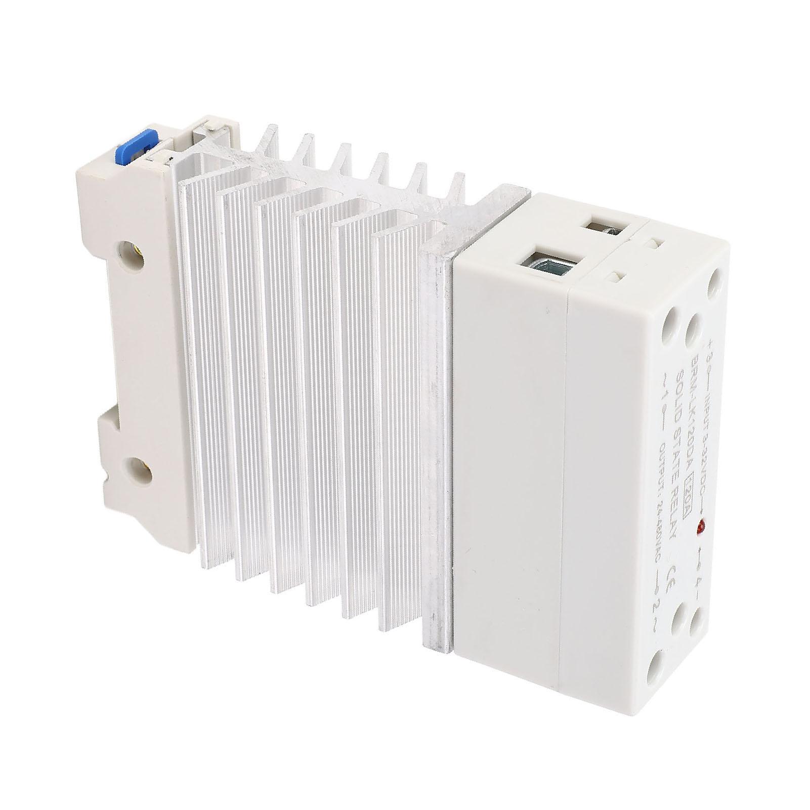 

State Relay -AC 120A, Enhanced Heat Dissipation, Life Single Phase SSR Module with Heat Sink for DIN Rail Installation