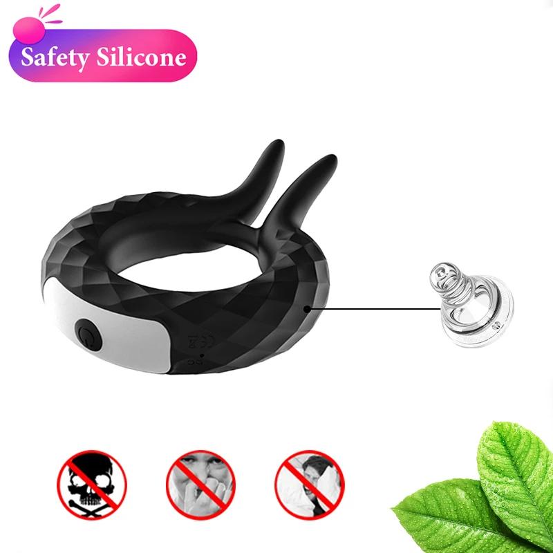 Penis Ring Vibrator for Man Trainer Stimulation Delay Ejaculation Sex Toys G Spot Masturbator Penis Rings  Sex Toy for Adult 18+