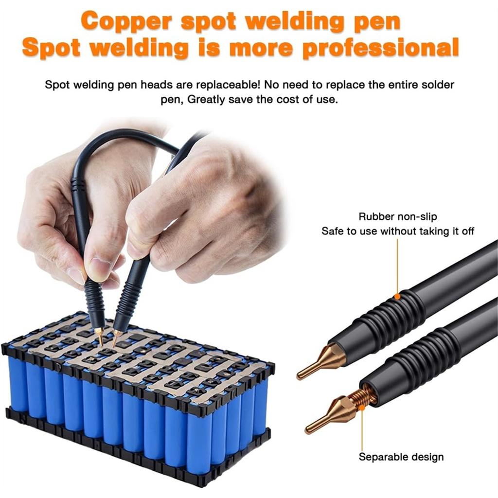 Battery Spot Welder,1.8In LCD Screen 1200A Dual Pulse Battery Welder for 18650 Battery Packs Electronics Welding