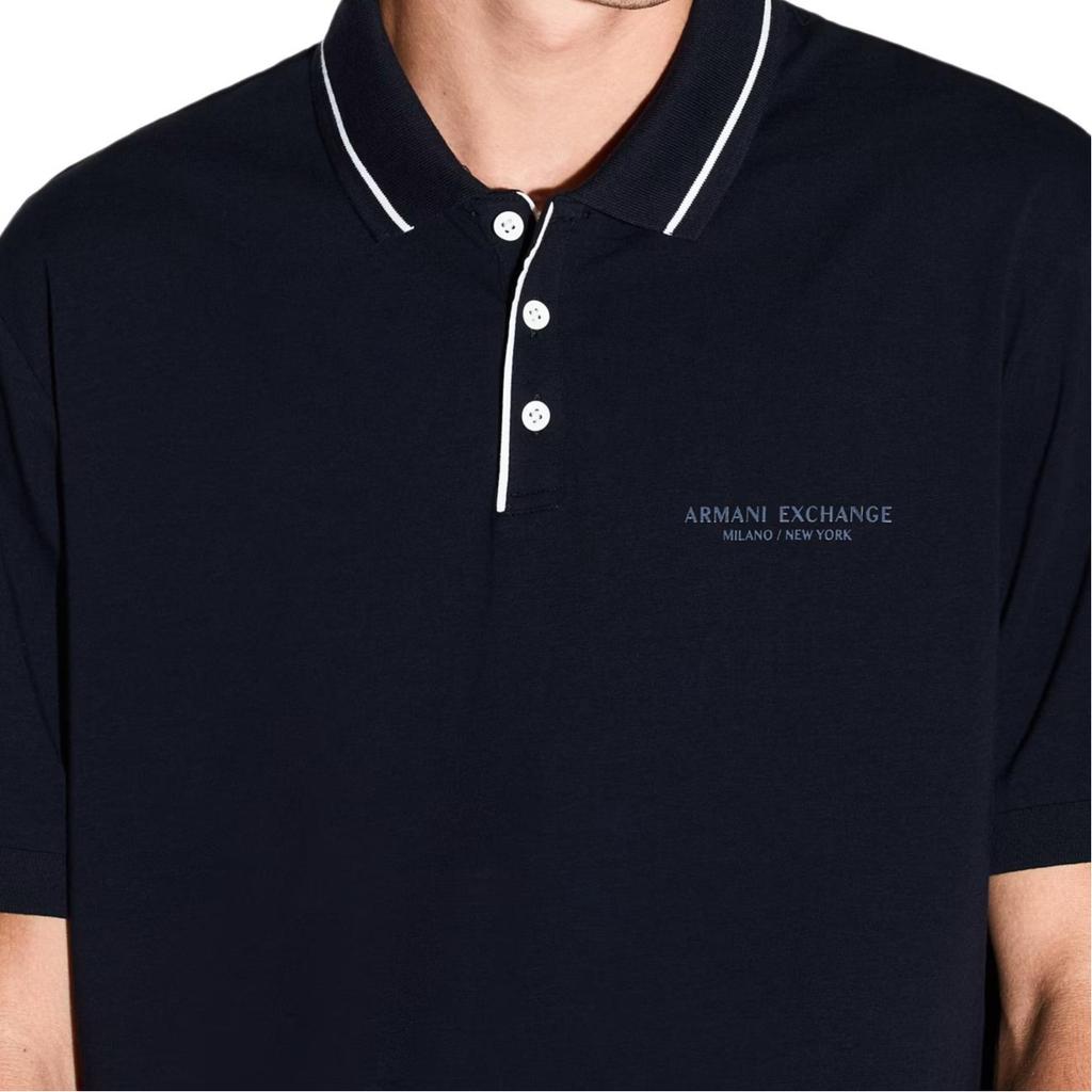 Armani Exchange Cotton Plain Knit Color Block Regular Fit Polo Shirt Men Tops XM001557-AF10363-UB101