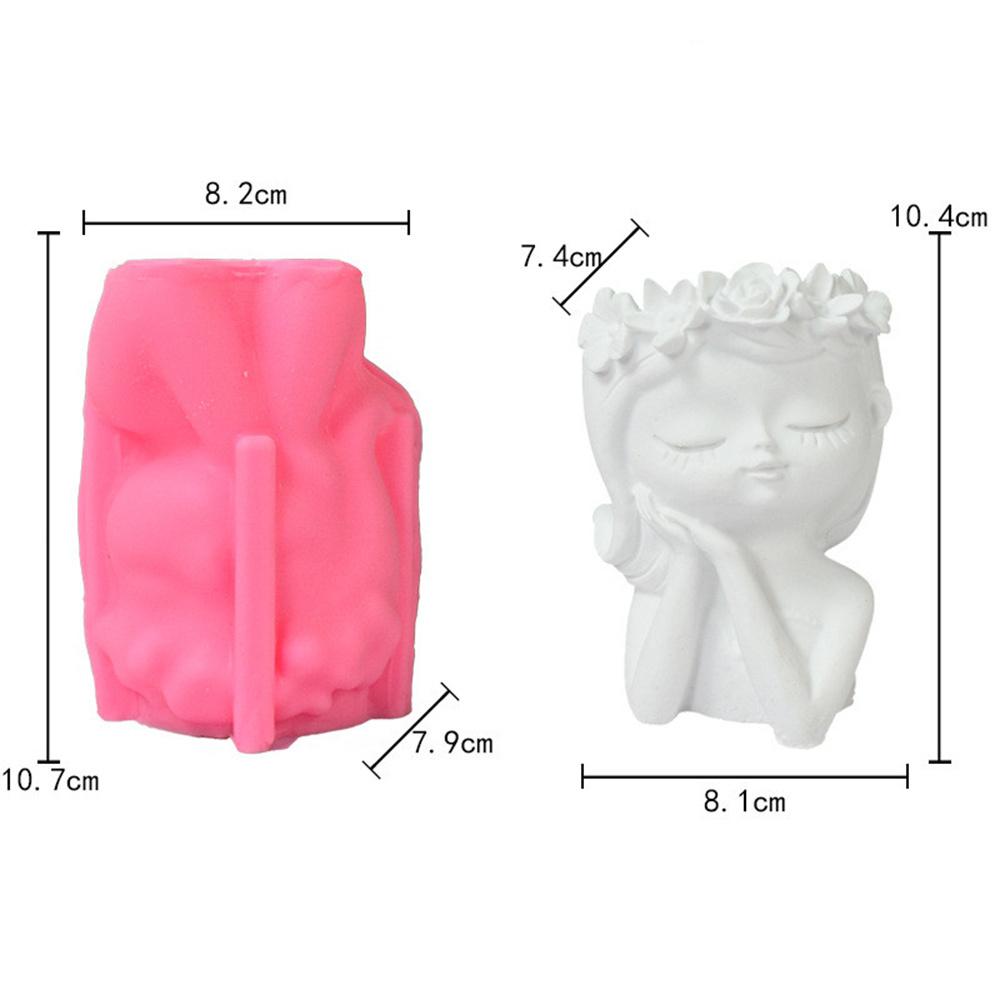 

Силиконовая форма 3D, милая девушка, цветочный горшок, форма для поделок своими руками, гипсовая свеча, кристалл, эпоксидная смола, форма для домашнего декора