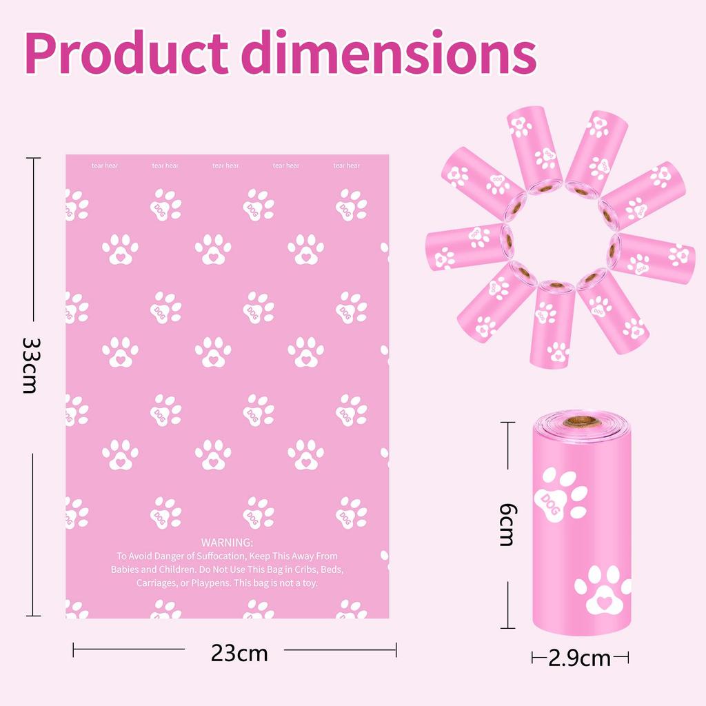 Eco-friendly Biodegradable Dog Waste Bags with Dispenser