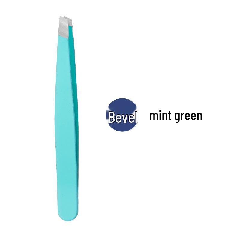 Stainless Steel 1.2mm Straight Bevel Eyebrow Tweezers Tool