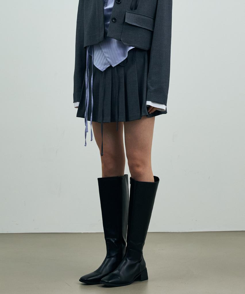 Alikim Mild Pleats Skirt Pants / Charcoal