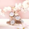 AngelHeart Sakura Time Watch Solar Powered 3ATM Water Resistant Sapphire Glass White Pearl Dial SKR28P-GY-J Women's