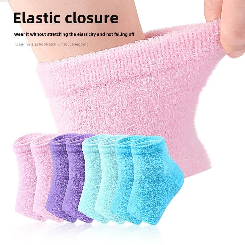 Feather Yarn Gel Heel Socks Hand and Foot Gel Touch Screen Gloves Plant Full Socks Five-finger Gloves