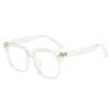 Large Square Plain Flat Glasses, Retro Rivet Myopia Glasses Frame, Men'S And Women'S Ins Anti-Blue Glasses