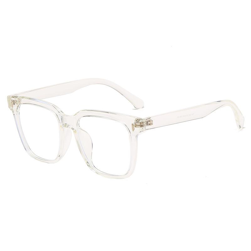 Large Square Plain Flat Glasses, Retro Rivet Myopia Glasses Frame, Men'S And Women'S Ins Anti-Blue Glasses