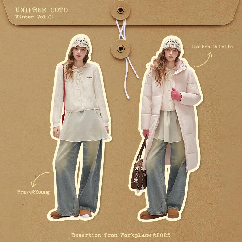 UNIFREE Doll Collar Bow-Tie Knit Cardigan