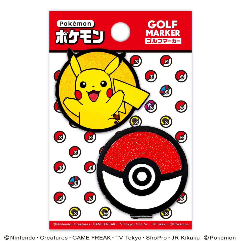 Golf BIG Size Clip Licensed Product Pokémon Marker, (Pikachu), Type, Magnetic,