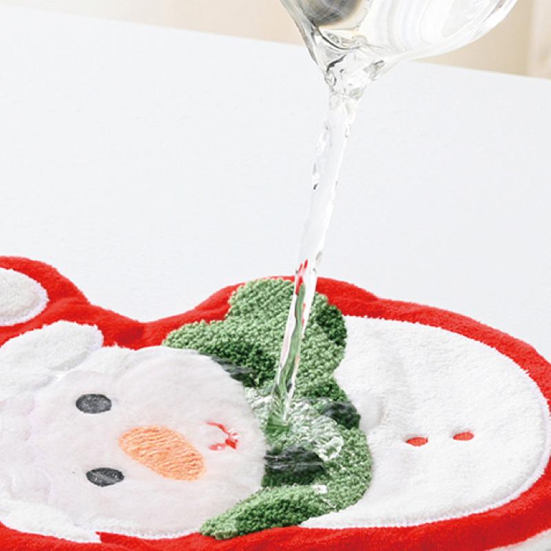 Christmas Hand Towel Creative Snowman Santa Claus Shape Handkerchief Towels Kitchen Bathroom Absorbent Hand Cloth Xmas Decor