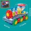 Cartoon Press Gear Car Toy Lnertia Pull-back Transparent Car Baby Puzzle Sliding Toy Transparent Mechanical Learn Train