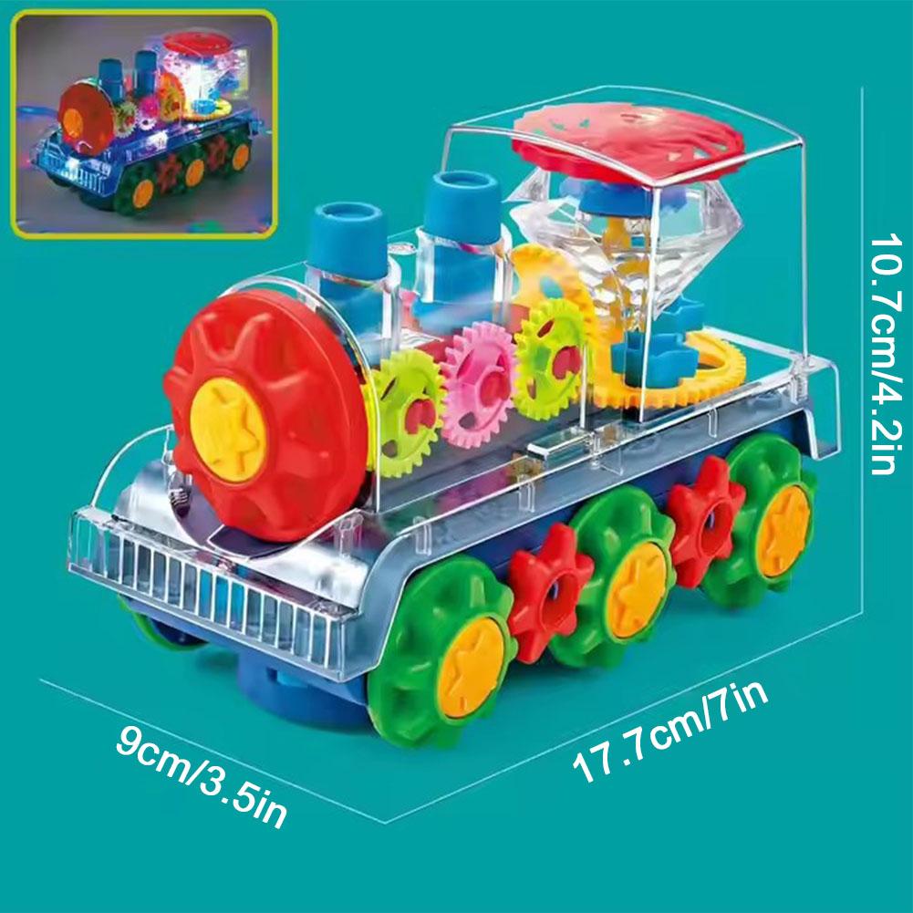 Cartoon Press Gear Car Toy Lnertia Pull-back Transparent Car Baby Puzzle Sliding Toy Transparent Mechanical Learn Train