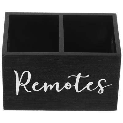Holz-Fernbedienungshalter Mehrere Fächer Schreibtisch-Organizer Rustikale Tischplatten-Aufbewahrungsbox Wohnzimmer-Organizer